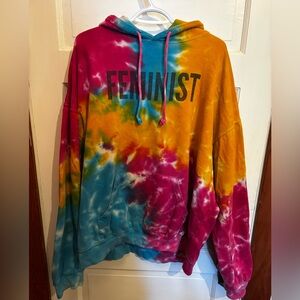 Colorful Tie-Dye Feminist Hoodie